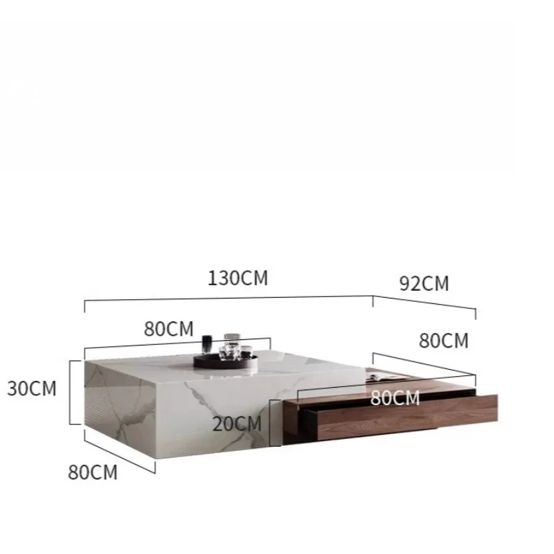 Luxury Extensible Coffee Tables Lateral Italian Retro Wood Coffee Tables Brown Black And White Couchtisch Furniture For Home