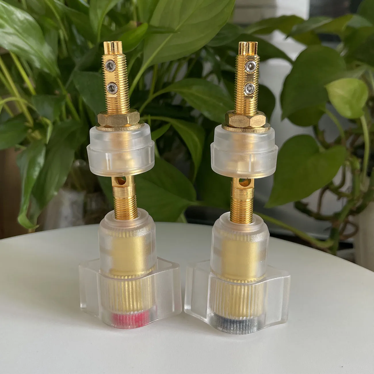 EIZZ Speaker Terminal Binding Post EZ-318 24K Gold Plated Tellurium Copper Banana Plug Connector Screw Lock Audio Amplifier HIFI