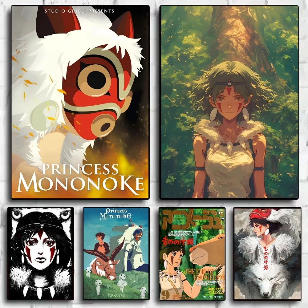 Cartoon Anime Girl M-Mononoke H-Hime Poster HD art sticky wall waterproof home living room bar decoration