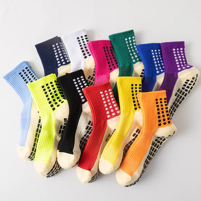 Non-slip Mid-calf Towel Bottom Socks Unisex Soccer Sports Sock Grip Non-slip Basketball Dot Glue Ventilate Cotton Soccer Socks