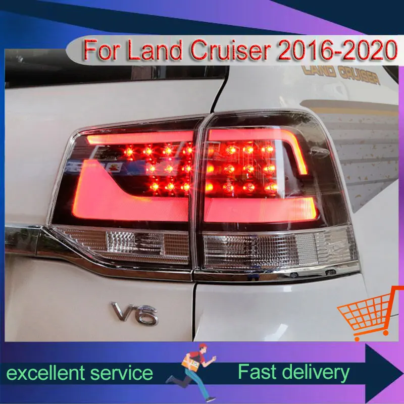 

Задний фонарь для Toyota Land Cruiser LC200 FJ200 2016-2021, ремонт заднего фонаря с галогенным указателем поворота, стоп-сигнал, автомобильная сборка
