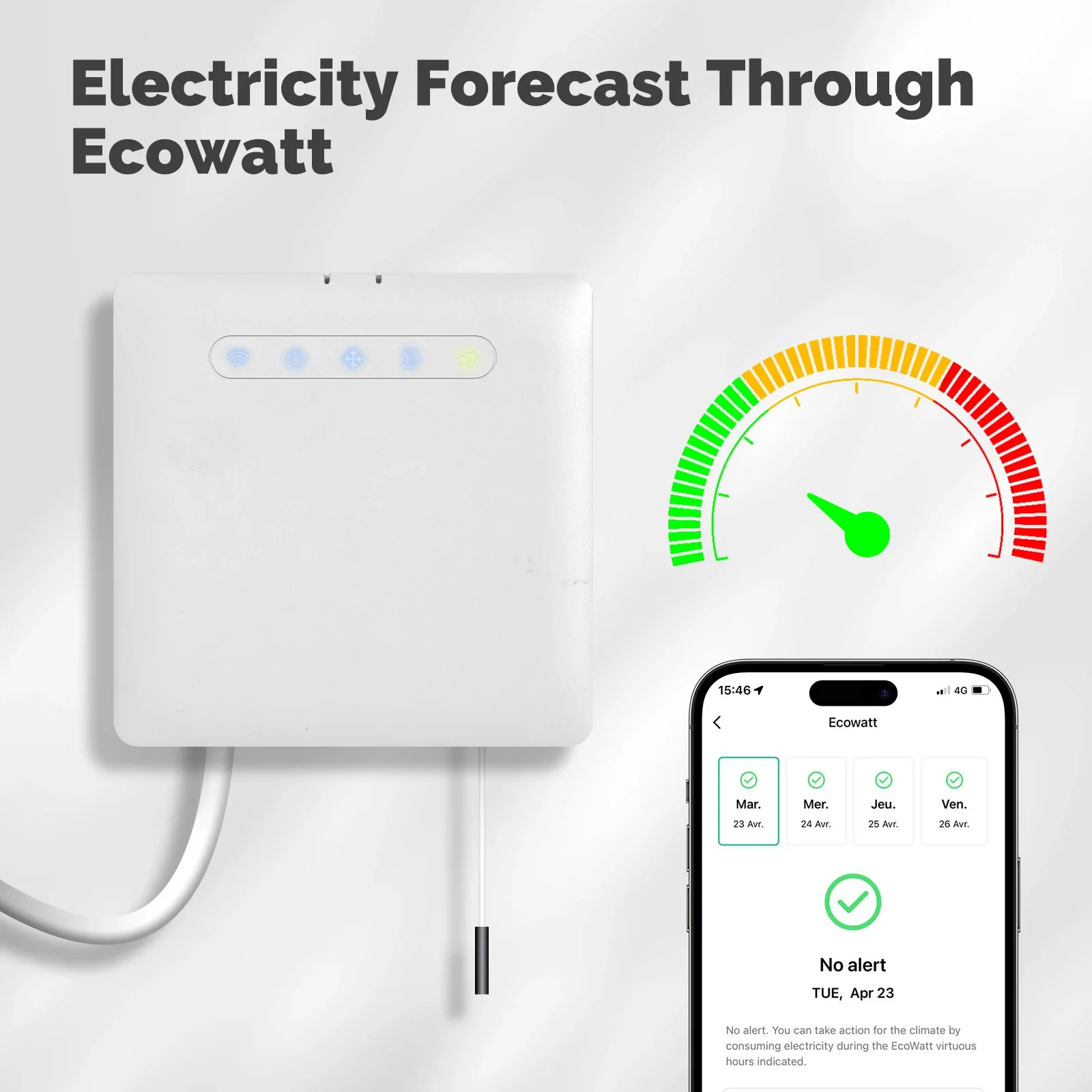 Termostato inteligente ZigBee para radiador de calefacción de cable piloto, compatible con Ecowatt, monitoreo de electricidad, aplicación de Control