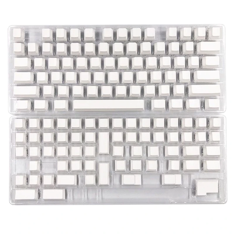 PBT Retro White Keycaps 137Keys DyeSublimation White Blank Keycap