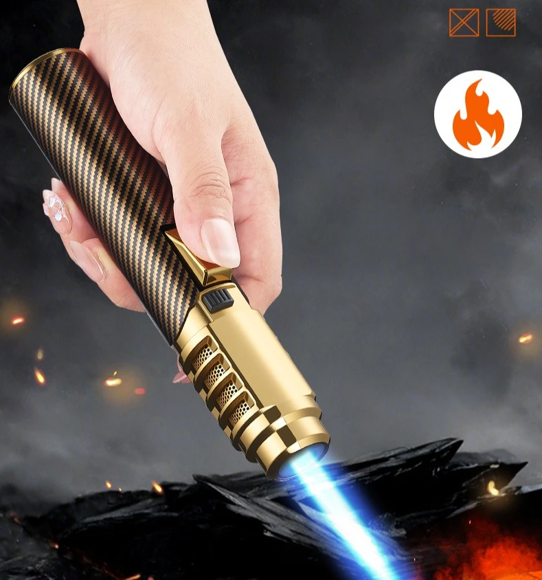 New SG006A Metal Carbon Fiber Direct Injection Gun Inflatable Windproof Lighter High Quality Welding Gun Available for Wholesale