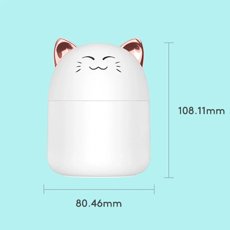 250ML ใหม่น่ารักสัตว์เลี้ยง Air Humidifier Aromatherapy Diffuser Night Light Nebulizer Mist เครื่องทำ Essential ก้านปักน้ำมันหอมระเหย