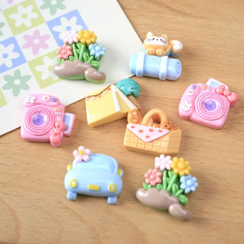 20pcs Camping Series Resin Slime Charms Cream Gel Bottle Sticker Doll House Accessories Flatback Hair Clip Keychain DIY Crafts