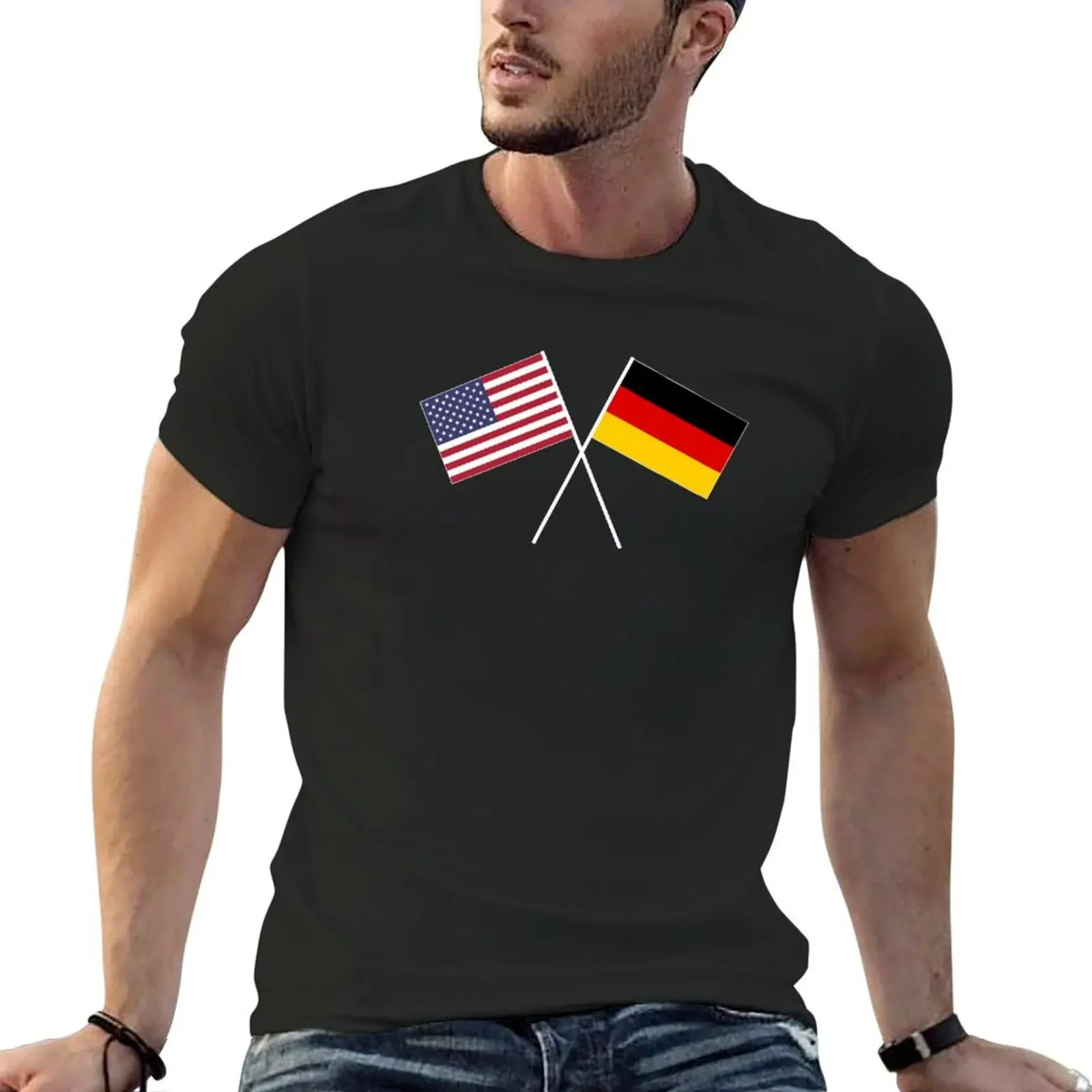 

USA Germany crossed flags friendship T-Shirt vintage clothes summer tops mens graphic t-shirts big and tall