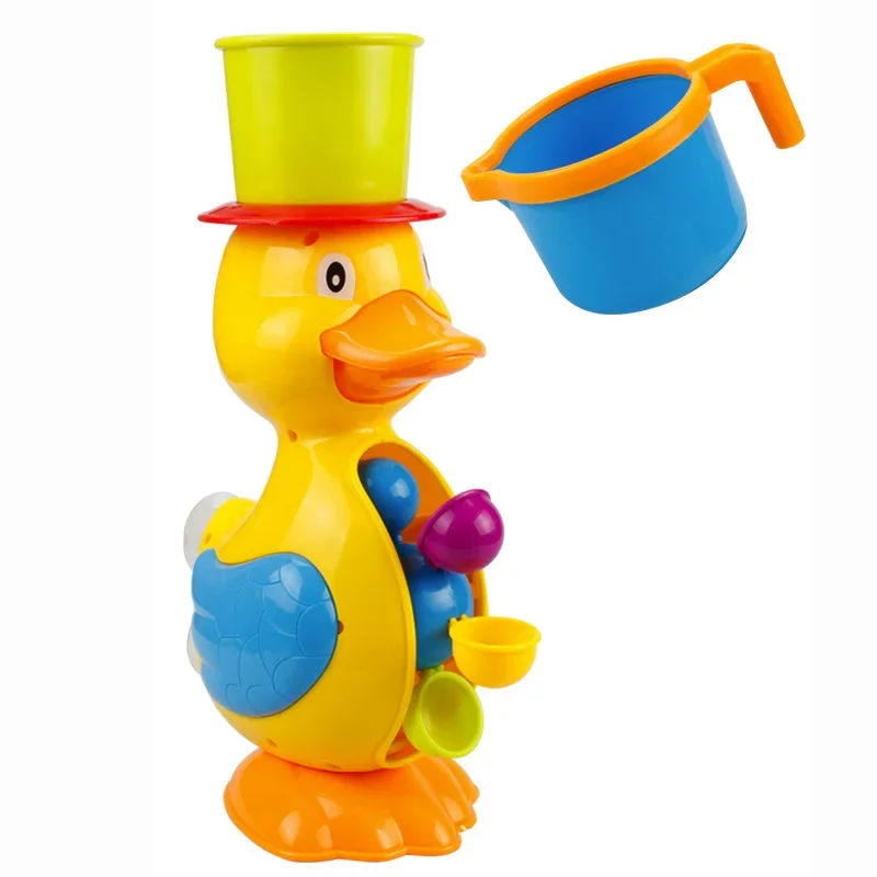 Bathtime Joy Cute Yellow Duck and Seahorse seal Spray Bath Toys Set for Children with Water Wheel and Faucet Play