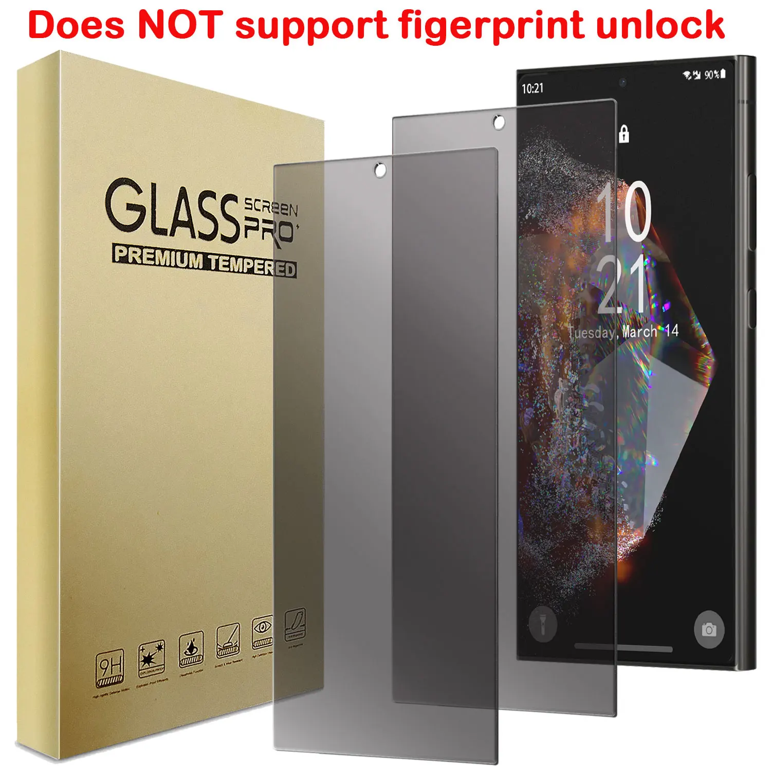 

2-Pack For Samsung For Galaxy S24/S24 Plus/S24+/S24 Ultra/S24 FE Privacy Tempered Glass Screen Protector Full Coverage Film