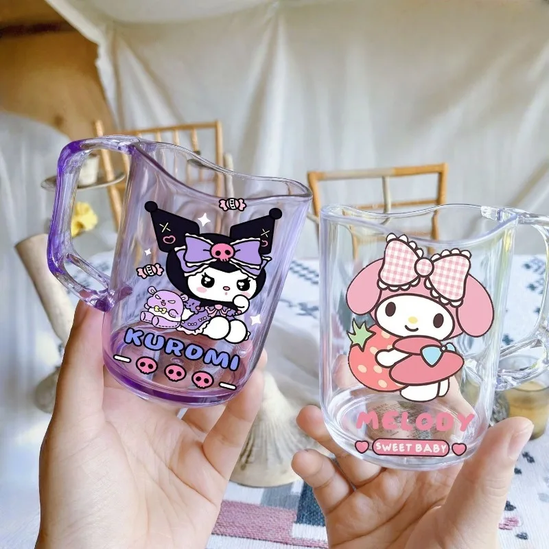 Sanrio anime figura Kuromi collutorio tazza simpatico cartone animato My melody Pochacco Hello Kitty tazza da toilette trasparente coppia tazza d'acqua