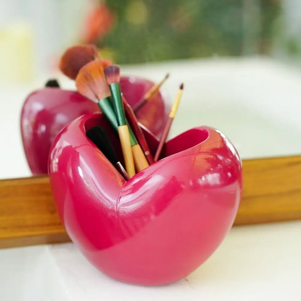 

Креативный держатель для ручек в форме сердца, 3D розово-красный настольный ящик для хранения, декоративное ведро для хранения ручек большой емкости, офисные принадлежности