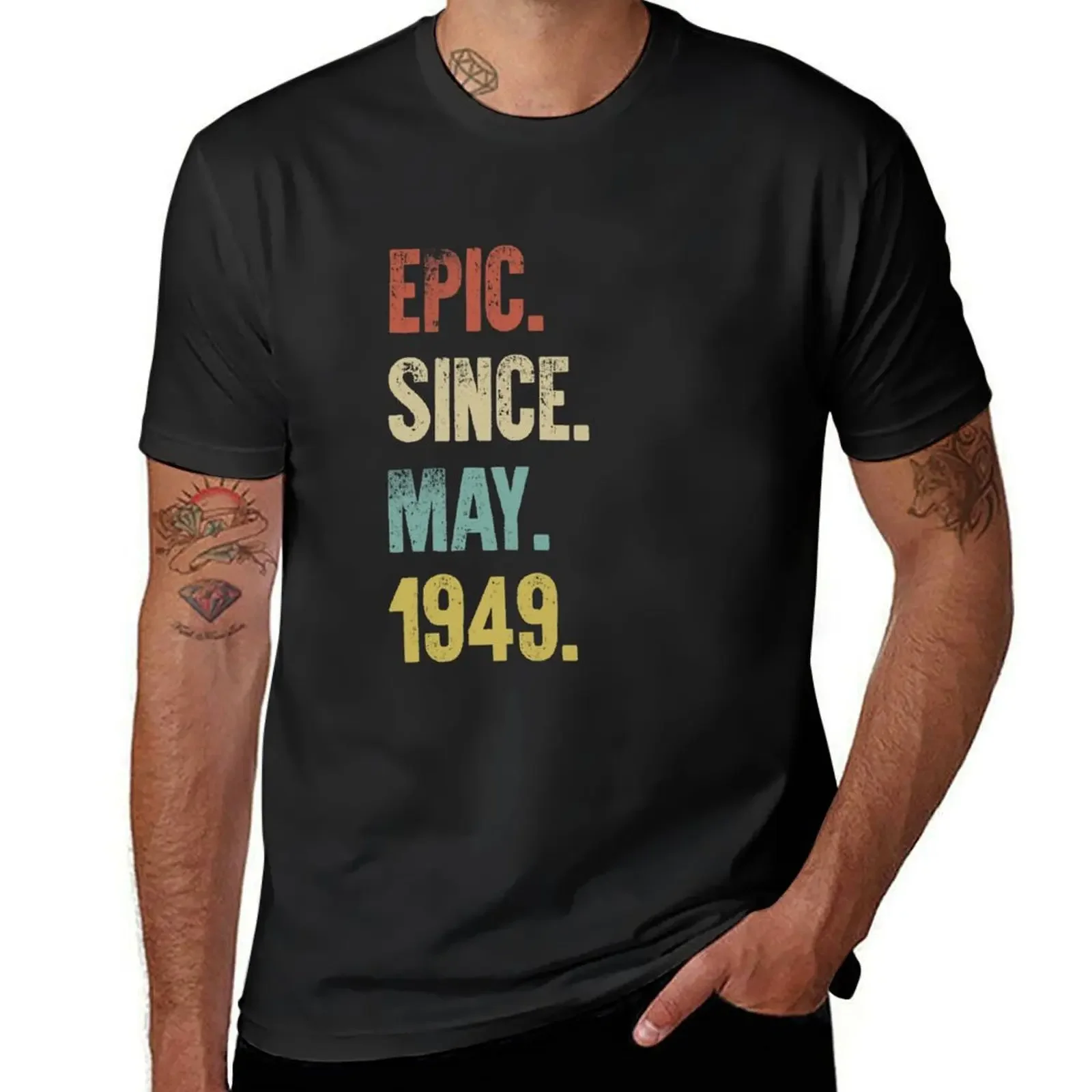 

Retro Vintage 70th Birthday Epic Since May 1949 T-Shirt graphics new edition rapper graphic tees slim fit t shirts for men