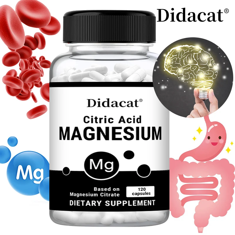 

Magnesium Citrate Capsules - Supports Heart, Brain, Gastrointestinal, Muscle, and Sleep Health, and Helps Promote Relaxation