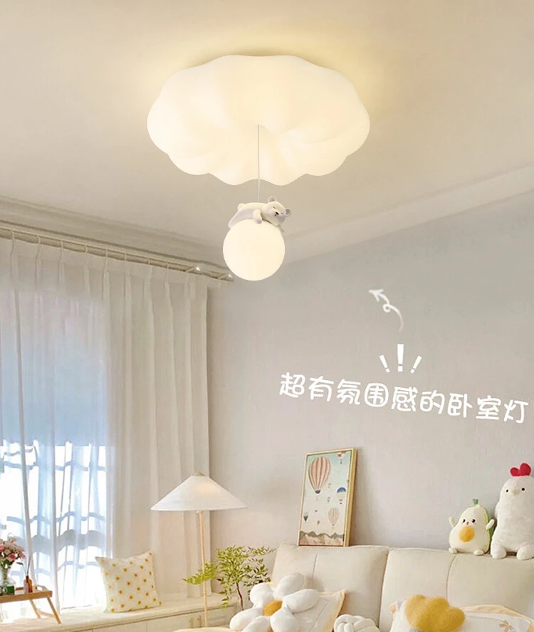 

cream wind bedroom bubble ceiling light creative bear cloud children's room eye protection warm master bedroom light