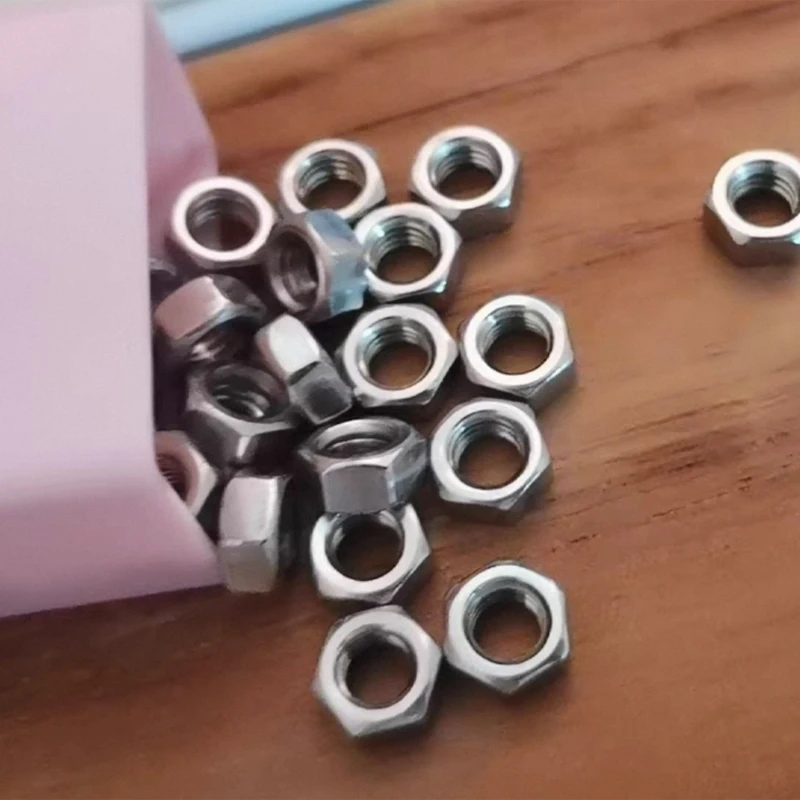 304Stainless Steel Hex Nut1/2/5/10-100Pcs M4x0.5 M5x0.5 M6x0.5 M6x0.75 M8x0.75 M8x1.0- M24x2.0Corrosion And Rust Resistant