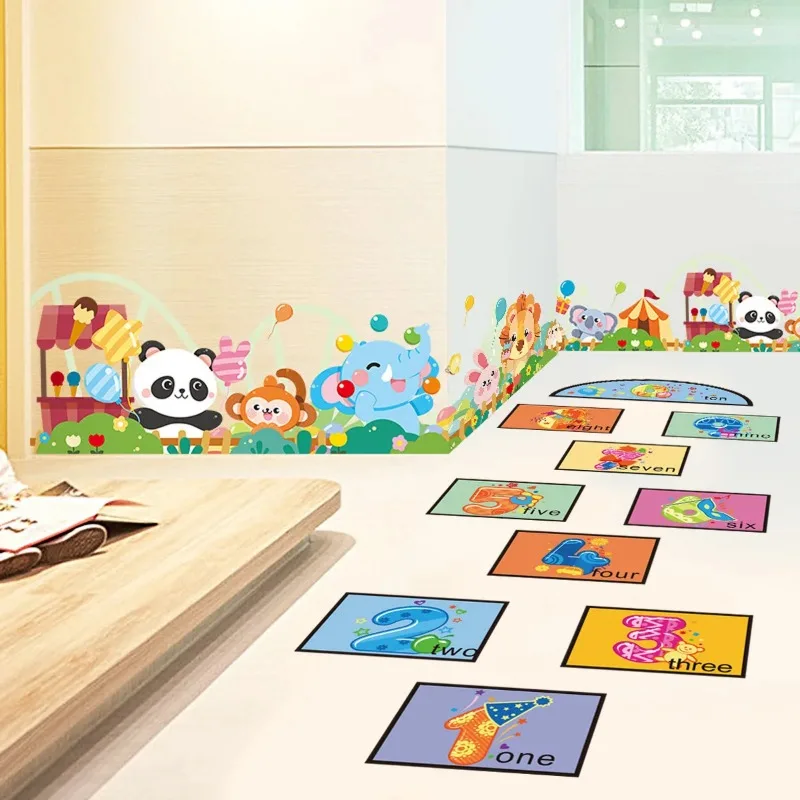 Number Floor Sticker Baby Wall Stickers Flooring Wallstickers For Kid\'s Room Nursery DIY Art Decor Home Decoration Wall Art