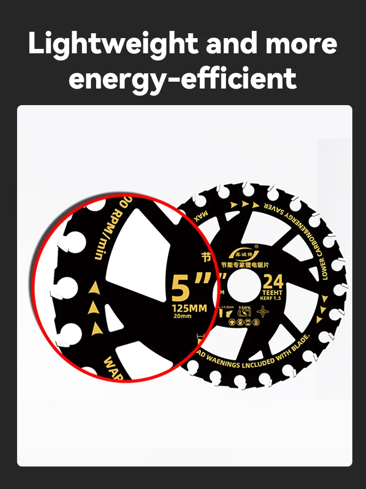 Efficient Energy Saving Lithium Saw Blades 5/5.5-inch Circular Saw Blade Wood Cutting Saw Blades Woodworking Alloy Grinder Blade