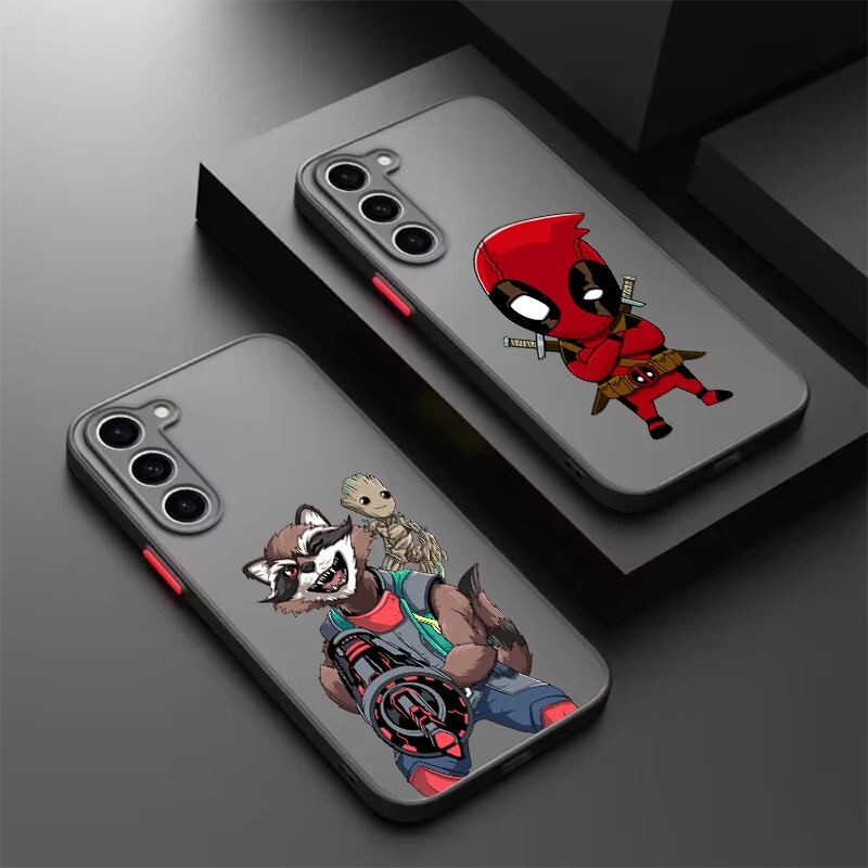 SpiderMan Deadpool Heroic Anime Frosted Translucent For Samsung Note 20 A35 A03 A54 A31 A22 A34 A14 A24 A04 A55 5G Back