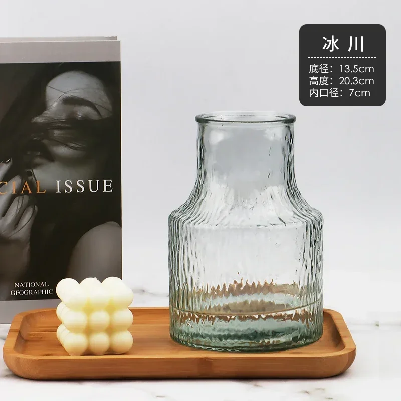 مزهرية مطبخ شفافة زهرة الندى تايبي مزهرية أوروبية عتيقة لتزيين حفلات الزفاف الريفية ديكور المنزل