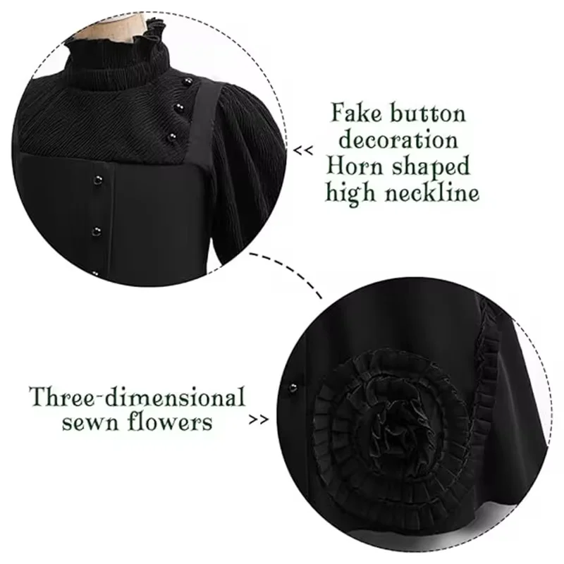 فستان أسود ساحرة شريرة للفتيات فساتين الحفلات أزياء Elphaba التأثيرية ملابس الأطفال فستان سهرة رسمي هدايا عيد الميلاد