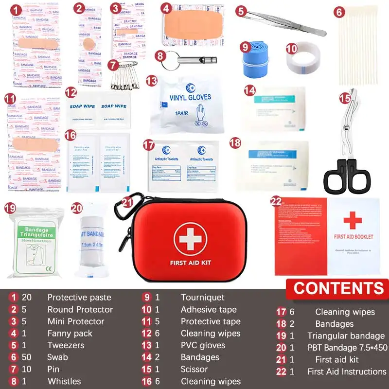 128-teiliges Mini-Erste-Hilfe-Set. Unverzichtbare Notfallversorgung für Reisen, Outdoor-Aktivitäten und Camping. Tragbare Erste-Hilfe-Lösung