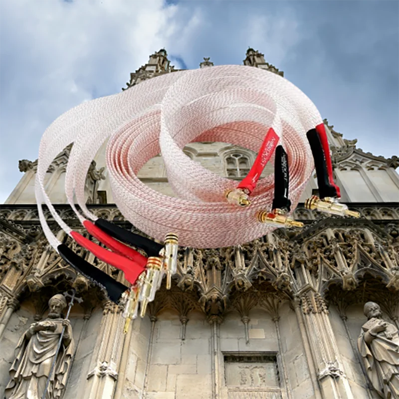 

Broadcast-Grade Flat Speaker Cable - Silver-Clad 7N OCC w/Dual Mono-Filament & Y-Spade Terminal (Low-Loss)​