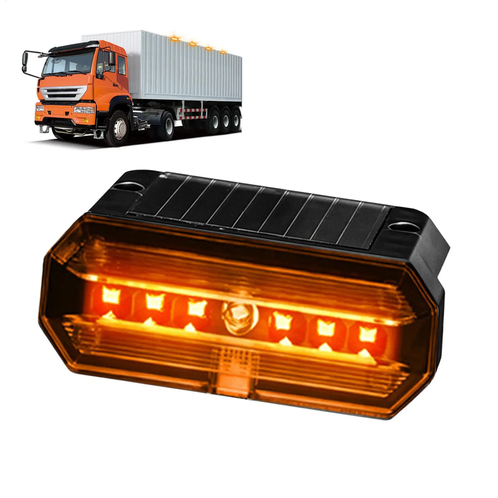 Truck Side Marker Lights Solar Vibration Sensor Indicator Lamp Waterproof Marker Lights For Trucks For RV Camper Bus Tractor