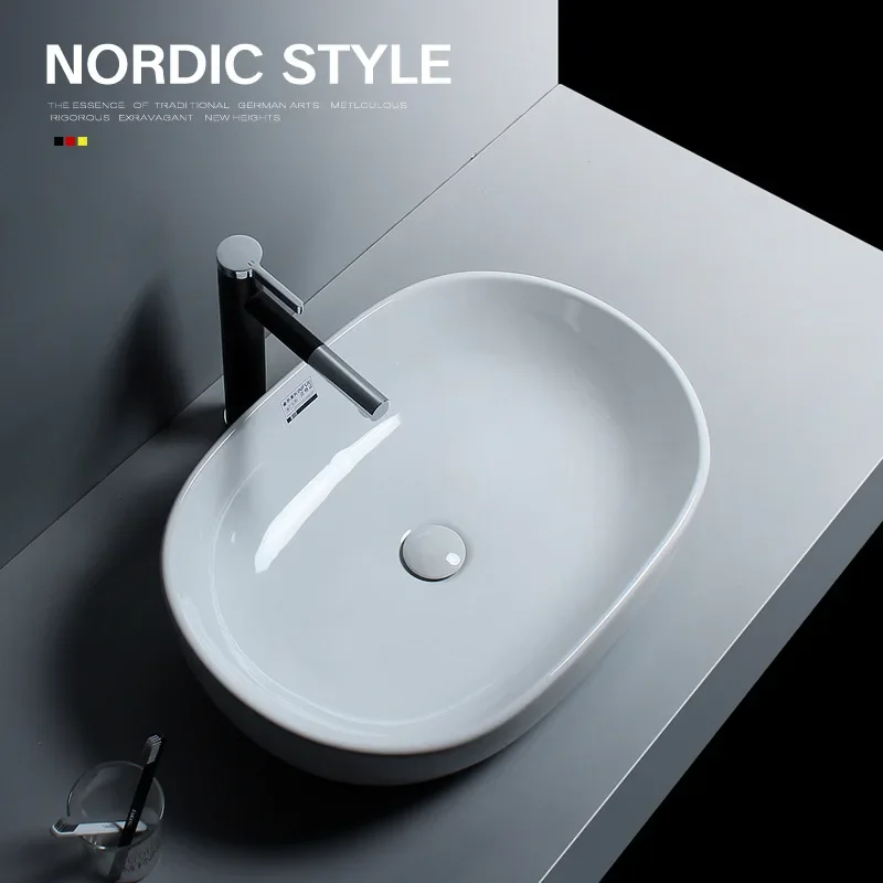 Ceramic, hotel bathroom wash basin oval art basin wash basin