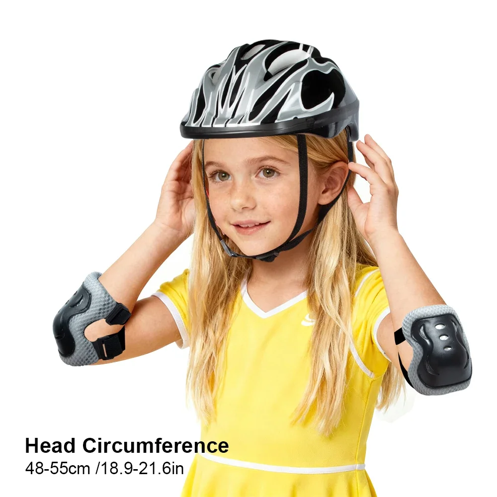 Schutzset für Kinder von 3-10 Jahren, Verstellbarer Sicherheits-Fahrradhelm mit Knie-, Ellbogen- und Handgelenkschutz für Skateboard, Roller und Radfahren – Detail 11