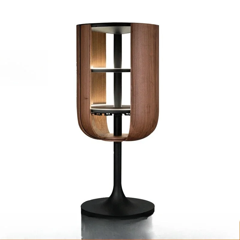 Creative solid wood petal wine cabinet luxury model house designer living room
