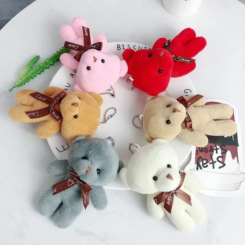 12cm Mini Teddy Bear Doll Cute Plush Toys Animal Stuffed Doll Keychain Pendant Small Gift for Party Wedding Toys マイメロディ グッズ