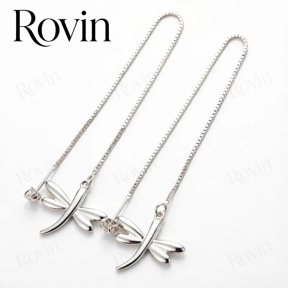 18K Gold Exquisite Long Dragonfly Earrings – Fashionable Women’s Jewelry for Weddings and Parties