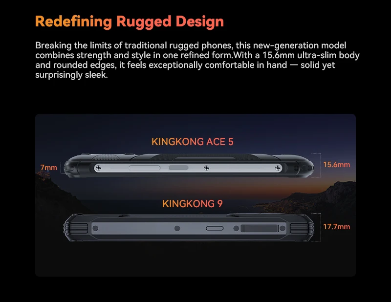 Rugged Smartphone Android 16, Cubot KingKong ACE 5, 20GB RAM(8+12GB), 256GB ROM, 10200mAh Battery, 6.745" 120Hz Screen, 48MP,NFC