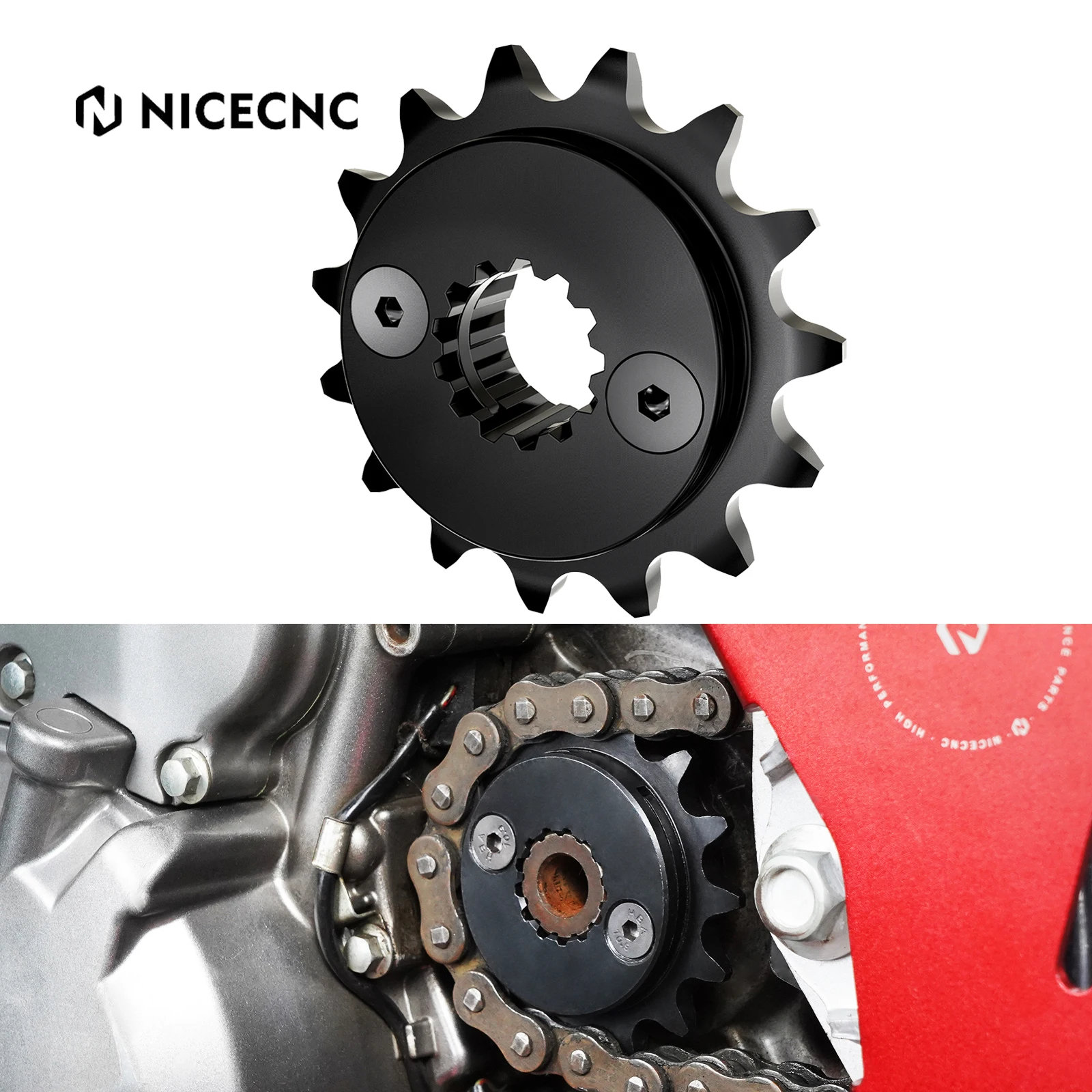 NICECNC For Honda XR650L XR 650L 650 L 1993-2025 2024 2023 2022 2021 2020 SuperPinion 15T Front Sprocket 20CrMnTi Steel Alloy