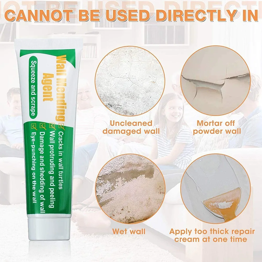 ABKM 2 Pack عامل إصلاح الجدار، طقم إصلاح الحوائط الجافة مع مكشطة وأطراف لإصلاح سطح الجدار، معجون إصلاح الحوائط الجافة اللاصق