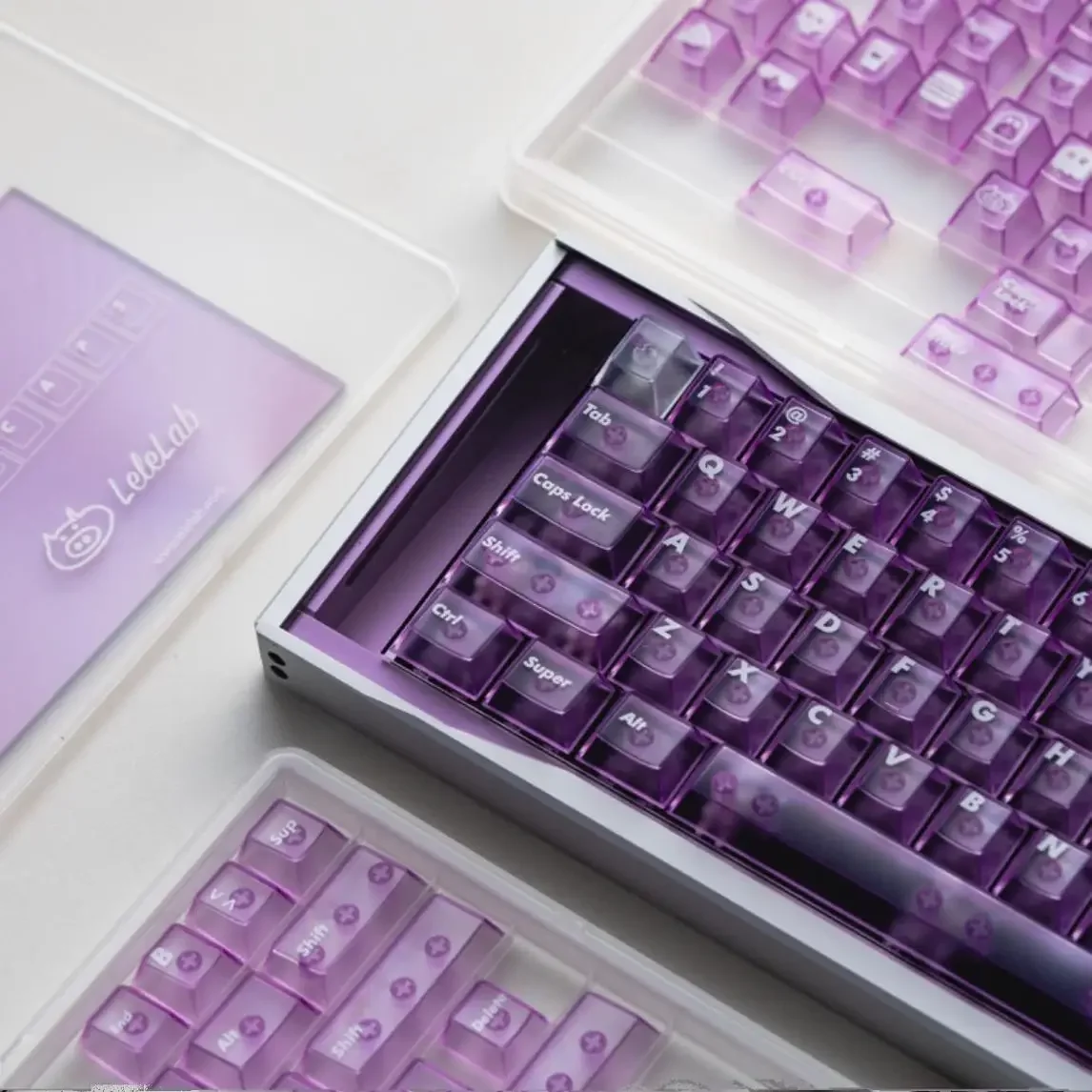 

Transparent purple ABS keycap game peripheral table ballroom bee