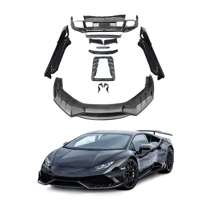 M Style Carbon Fiber Bodykit for Lamborghini Huracan LP610 Car Accessories Front Lip Rear Diffuser Side Skirts Spoiler