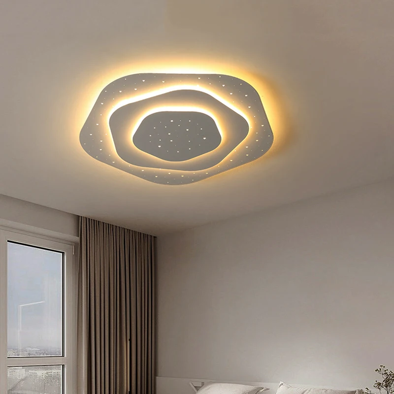 Modern Art Starry Sky Style LED Ceiling Lamp Minimalist Geometric Shape Light for Bedroom Living Room Kitchen Children's Room