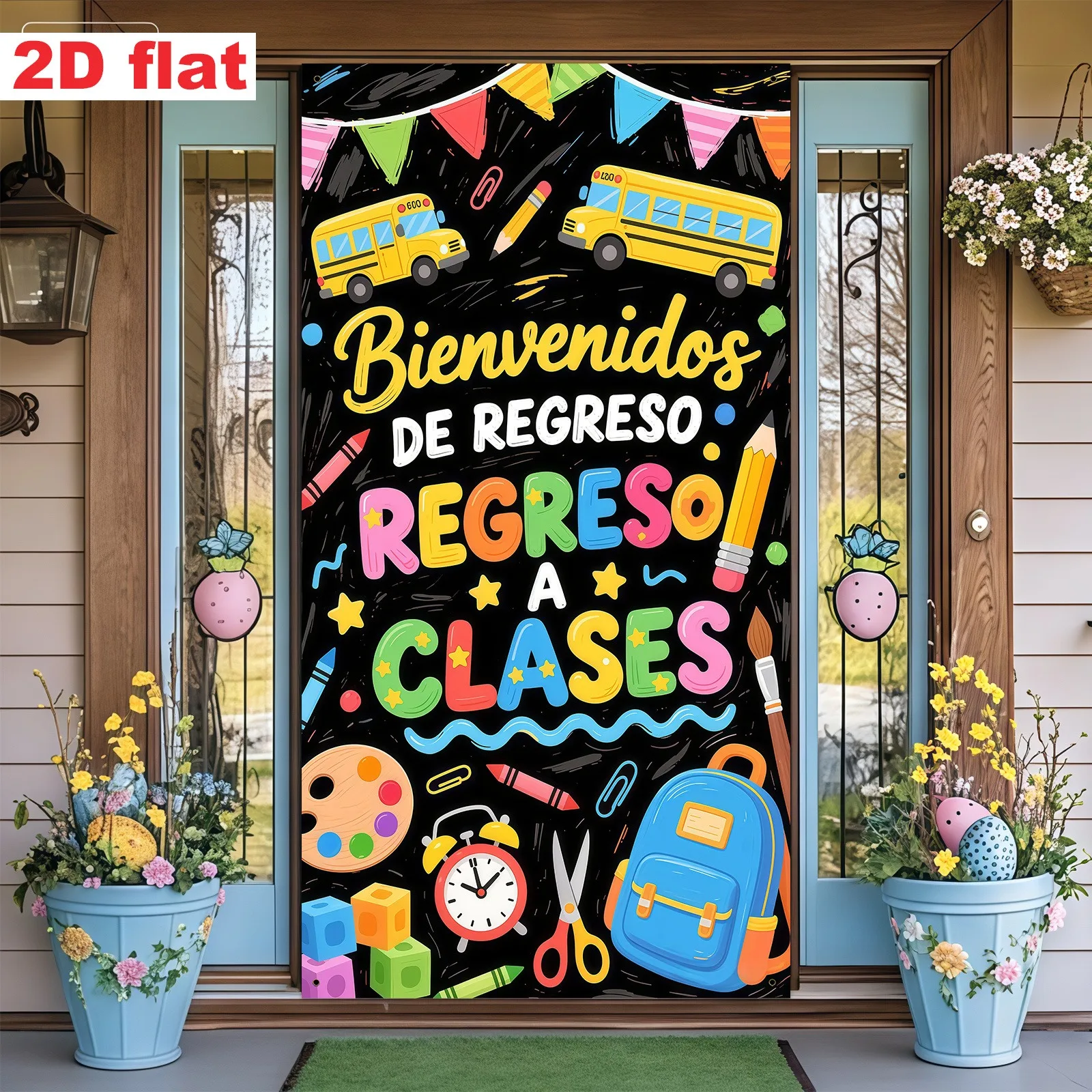 Custom 2D Flat Back to School Door Banner, 
