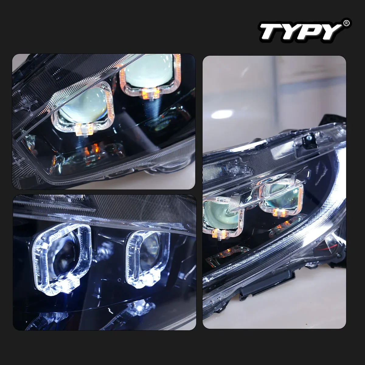 

TYPY New LED Head Lamp Upgrade Modified For Honda Civic Headlights 2016-2021 Headlight Dynamic Signal Head Lamp Auto Accessories