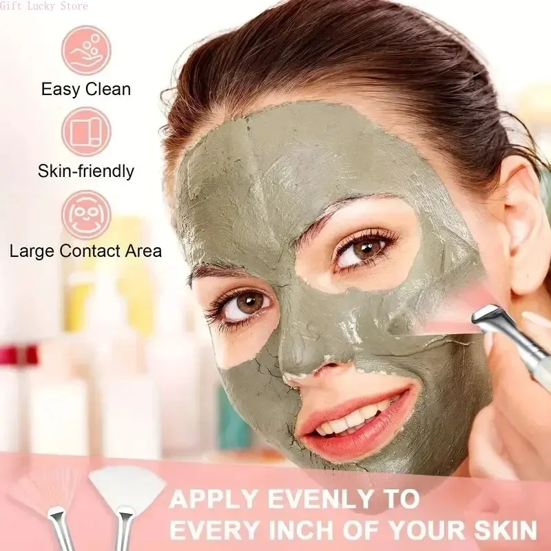 1/3/5/10 Uds. Cepillos faciales prácticos cepillo en forma de abanico aplicador de mascarilla Facial de cabeza plana cepillos de máscara portátiles suaves herramientas cosméticas