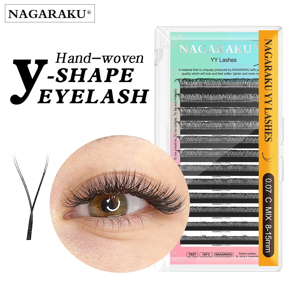 NAGARAKU YY Shape Eyelashes Extension Soft Premium False Eyelashes individual Makeup Black Crisscross Beauty