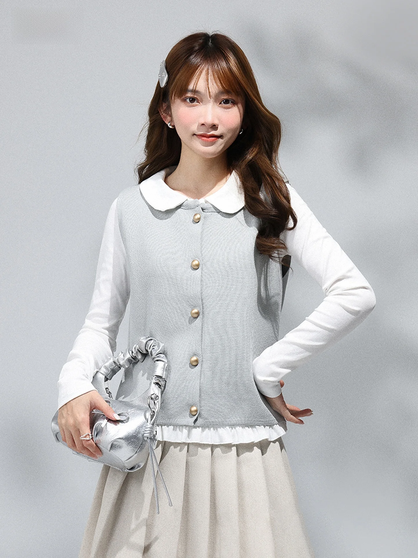 

Японский круглый вязаный жилет Ne Svel, женский осенне-зимний новый простой многослойный высококачественный универсальный топ