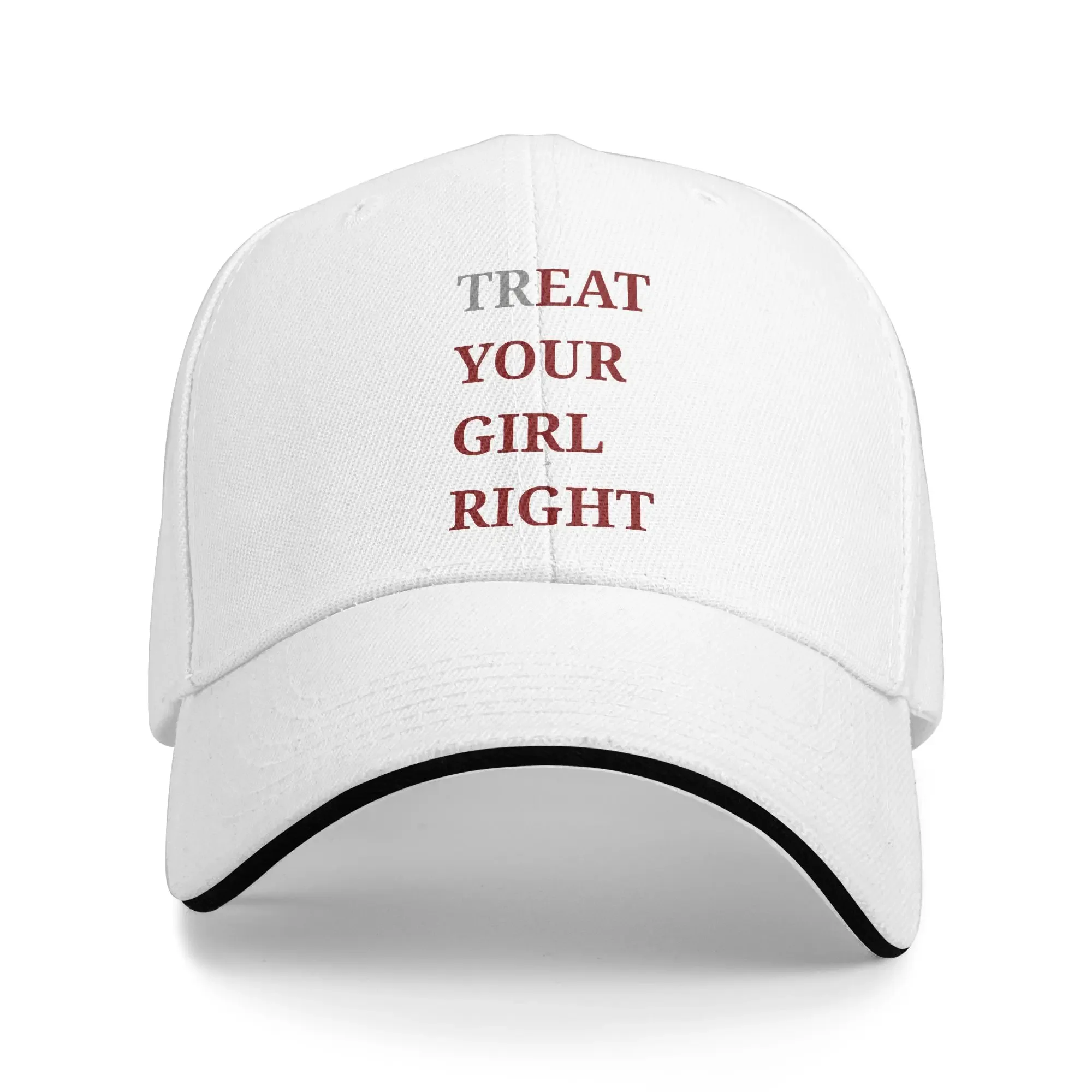 New Men Women Treat Eat Your Girl Right Y2K Sandwich Cap Baseball Caps Sun Hats Adjustable Dad Hat High Quality
