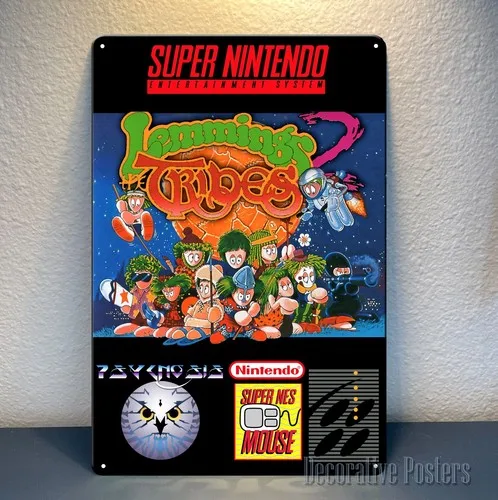 Lemmings Video Game Metal Poster - Super Sign-Size: