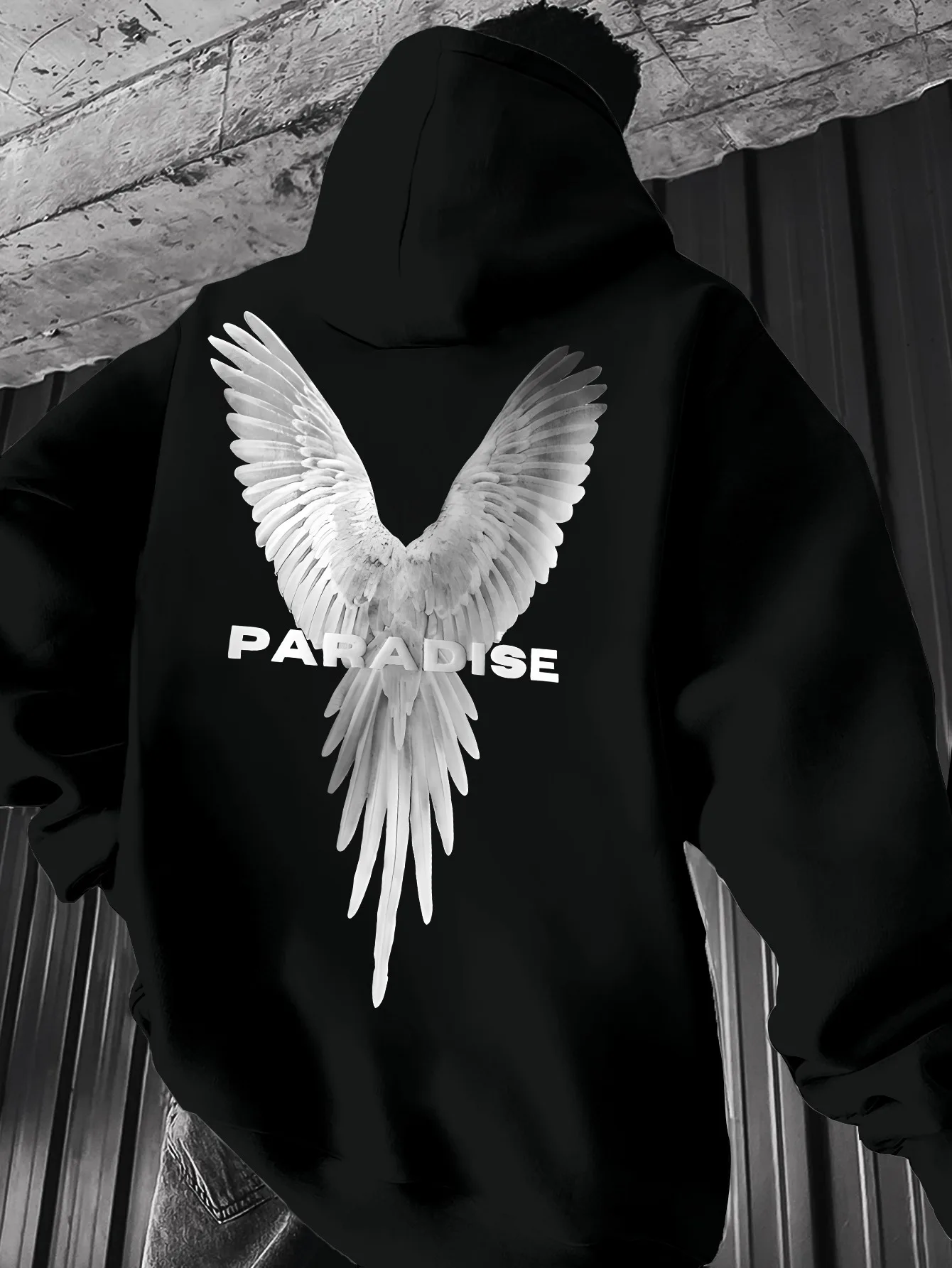 

Paradise Print Hoodie, Cool Hoodies for Men, Casual Hooded Sweatshirt with Kangaroo Pocket for Winter and Fall