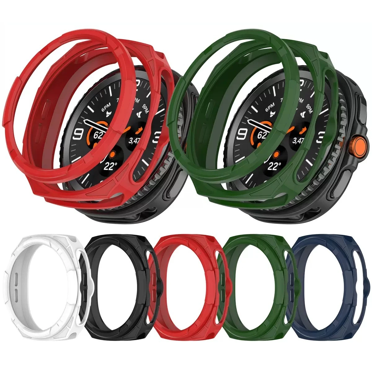 Watch8 Classic 2 in 1 스켈레톤 회전식 아머 시계 커버 및 보호 베젤용 PC 시계 케이스 및 보호 베젤