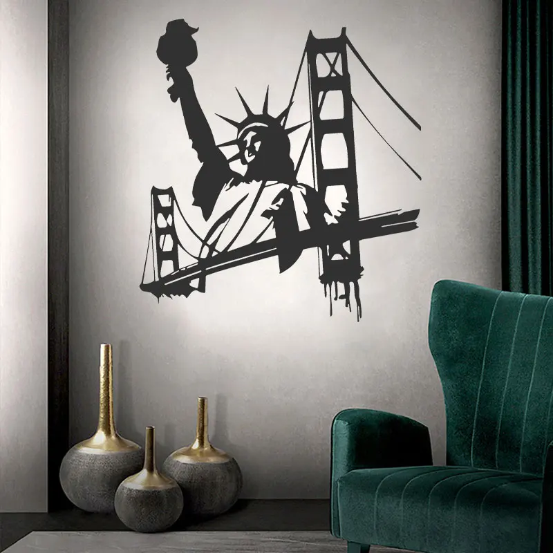 New York City Famous Sign Liberty Wall Sticker Vinyl Art Home Decor Living Room Bedroom Decal Office Decoration Wall Mural 3C18