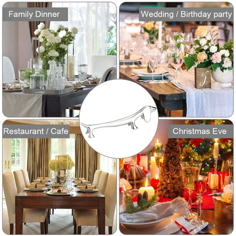 

ABWP-24 шт., подставка для палочек для еды, держатель для палочек для маленьких собак, такса, подставка для вилки из цинкового сплава, подставка для ложки, посуда, держатель, инструмент