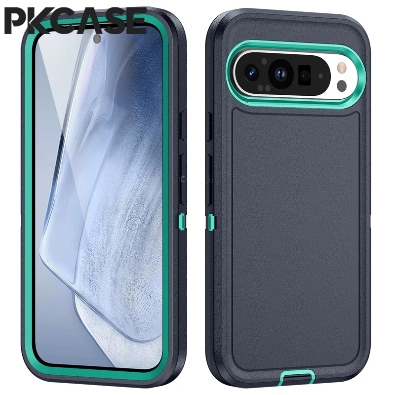 

PKCASE 3 in 1 Hybrid Armor Shockproof Case For Google Pixel 9 Phone Defend Protection Back Cover For Google Pixel 9 Pro XL